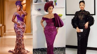 Luxury Asoebi Styles For Beautiful Ladies  Latest Asoebi Styles  Aso ebi Lace Styles  Lace Styles [upl. by Solana]