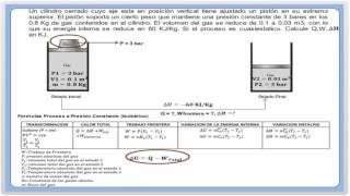 Ejercicio  Primera Ley Termodinámica Gases Ideales Sistema Cerrado Proceso Isobárico [upl. by Amos288]