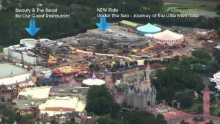 Fantasyland aerial construction update  Summer 2011 at the Magic Kingdom [upl. by Fabio]