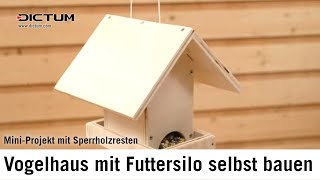 Vogelhaus mit Futtersilo selbst bauen  MiniProjekt schnell und einfach [upl. by Iggam276]