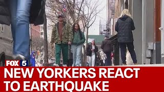 New Yorkers react to 48 magnitude earthquake [upl. by Ehsrop]