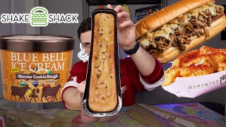 ASMR MUKBANG Shake Shack Subway Sidekicks Charleys Philly Cheesesteaks CHEAT DAY 🤤 [upl. by Rourke]