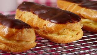 Chocolate Eclairs Recipe Demonstration  Joyofbakingcom [upl. by Navannod]