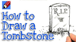 Learn how to draw a tombstone real easy  Step by Step with Easy  Spoken Instructions [upl. by Alledi525]