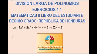 ATENCIÓN COLEGIOS OFICIALES 5 EJERCICIOS DE DIVISIÓN quotLARGAquot DE POLINOMIOSEXPLICADOS PASO A PASO [upl. by Olgnaed]