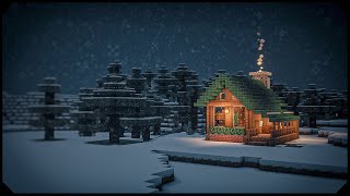 Minecraft Snowy Log Cabin Tutorial [upl. by Car904]