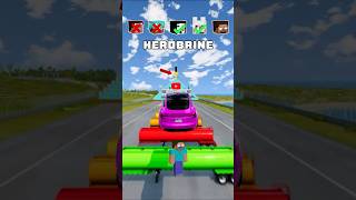 NOOB vs PRO vs HACKER vs HEROBRINE Car Jump Challenge 7 🤗 🚗 shorts beamngdrive [upl. by Enilrahc]