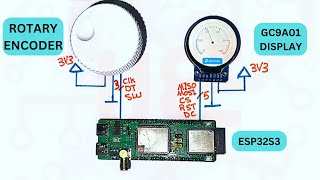 ESP32S3 Interfacing Rotary Encoder and GC9A01 TFT Rounded Display with LVGL [upl. by Osanna]