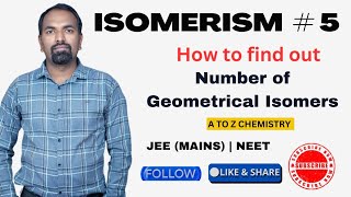 Isomerism  5  No of Geometrical Isomers  JEEMains  NEET [upl. by Nyret]