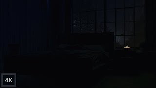 Muffled Sounds of Rain for Peace of Mind Deep Sleep  Dark Bedroom with Indoor Rain Sounds  4K [upl. by Bahe]