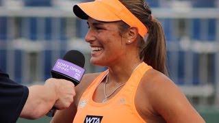 Monica Puig habla sobre su triunfo frente a Magdalena Rybarikova en Miamia [upl. by Ajssatan]