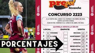 Pronosticos Progol 2223 con Porcentajes [upl. by Yluj]