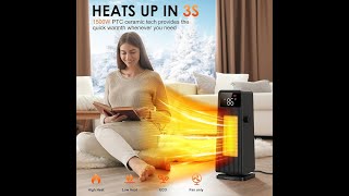 ECOWELL Deluxe 18quot Tower Ceramic Heater [upl. by Nassah191]