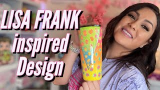 Lisa Frank inspired tumbler design Easy to follow tutorial [upl. by Yelkreb]