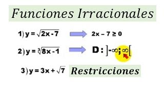 Restricción de dominio en funciones irracionales [upl. by Annoj]