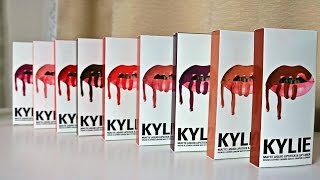 Kylie Lip Kit Lip Swatches  ALL 9 SHADES  leeannjarrell [upl. by Egres912]