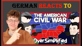 German reacts to the American Civil War  Oversimplified Part 1 [upl. by Steffy]