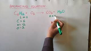 Balancing equation C6H12 O2CO2H2O  balancing c6h12O2 CO2H2O easy [upl. by Pacifica]