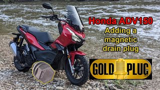 2022 Honda ADV150  Adding a GoldPlug magnetic oil drain plug [upl. by Anitsej]