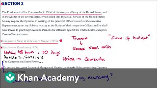 The President as CommanderinChief  American civics  US government and civics  Khan Academy [upl. by Donata96]