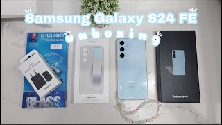 Samsung Galaxy S24 FE 💙  Aesthetic Unboxing 📦  Accessories ✨️ [upl. by Kwan]