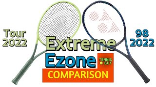 HEAD EXTREME TOUR 2022 vs YONEX EZONE 98 2022 🎾 Tennis Racket Comparison [upl. by Kwang]