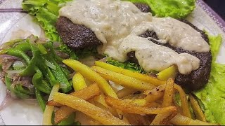 Stir Fried Beef Steak With White Steak Sauce  Desi Style Homemade Steak [upl. by Esinal302]