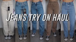 HUGE jeans TRY ON HAUL  testing different brands which jeans are the best  💗 weekday topshop [upl. by Aisirtap]