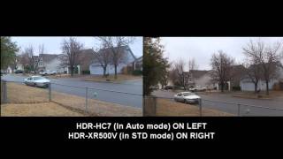 HDRHC7 Vs HDRXR500V Low Light Test HD [upl. by Areval]