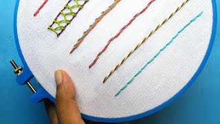 Hand Embroidery for Beginners  Part 3  5 Back Stitch Variations  HandiWorks 57 [upl. by Gypsy425]