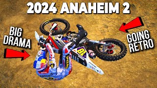 Going Retro For 2024 Anaheim 2 Supercross  Big Jett Lawrence amp Jason Anderson Drama [upl. by Yarvis]