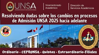 CEPRUNSA I FASE 2025 Y OTROS PROCESOS RESOLVIENDO DUDAS unsa viral arequipa admision datos [upl. by Aja]