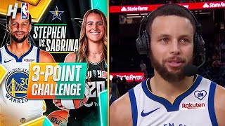 Steph Curry on 3point challenge with Sabrina Ionescu at 2024 NBA AllStar Weekend [upl. by Niatsirk]