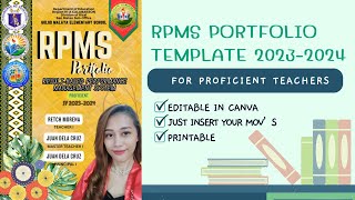 RPMS PORTFOLIO 20232024  NEW amp UPDATED TEMPLATES FOR PROFICIENT TEACHERS T1 to T3 [upl. by Elleira]