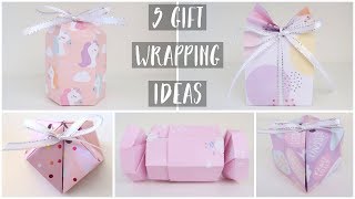 5 Creative Gift Wrapping Ideas  DIY Gift Boxes [upl. by Hillari848]