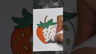 Deliciosa FRESA drawing oddlysatisfying coloreando rotuladores relajante ASMR satisfying [upl. by Pizor]