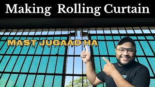 folding curtains for balcony  rolling curtains  how to make roller blinds [upl. by Sokem]