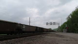 BNSF 9143 leads a westbound Cargill Feed Train at Cement City Rd in Sugar Creek MO [upl. by Anaxor]