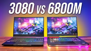 Comparing The BEST Laptop GPUs RTX 3080 vs RX 6800M [upl. by Gala468]