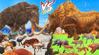 Prehistoric Animals Epic Battle Ice Age Animals Woolly Mammaoth Vs Woolly Rhino Animal Revolt Battle [upl. by Antons]