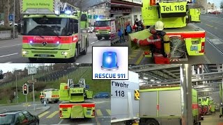 Alarmierung amp Mitfahrt  Löschzug Schutz amp Rettung Zürich FW Süd [upl. by Pallas291]