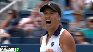 COMPILATION PUTINTSEVA ACTING CRAZY VS GAUFF  CINCINNATI OPEN AUGUST 15 2024 [upl. by Anelim]