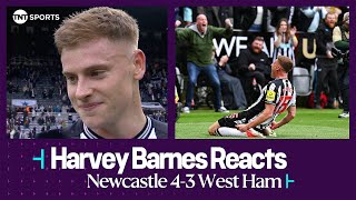 quotTODAY WAS AMAZINGquot 🖤🤍  Harvey Barnes  Newcastle 43 West Ham  Premier League [upl. by Wixted]