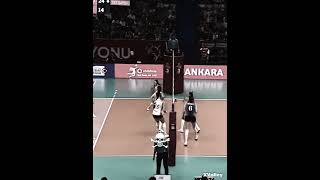 Surprise Setter Attack by Hilal Kocakara😲 volleyball [upl. by Mag]