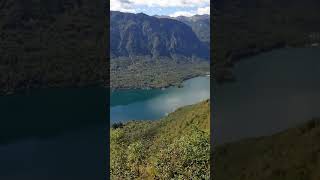 Enjoy the beautiful view of Lake Bohinj and surrounding hills [upl. by Suoicul]