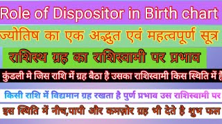 Role of Dispositor in birth chartकिसी राशिस्थ ग्रह का राशिस्वामी पर प्रभाव ज्योतिष का अद्भुत सूत्र [upl. by Anerat7]