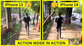 iPhone 13 vs iPhone 14 Action Mode Video Test  Stabilization Test and Comparison [upl. by Dustman]