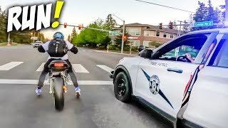 COPS VS BIKERS  MOTORCYCLE POLICE CHASE  ANGRY amp COOL COPS 2024 [upl. by Annahoj]