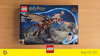 🎧 LEGO 76406 Harry Potter Hungarian Horntail Dragon box and bag 0105 no talking [upl. by Bazil]