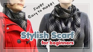 How to sew a Scarf  Easy Sewing Project Tutorial [upl. by Luther235]